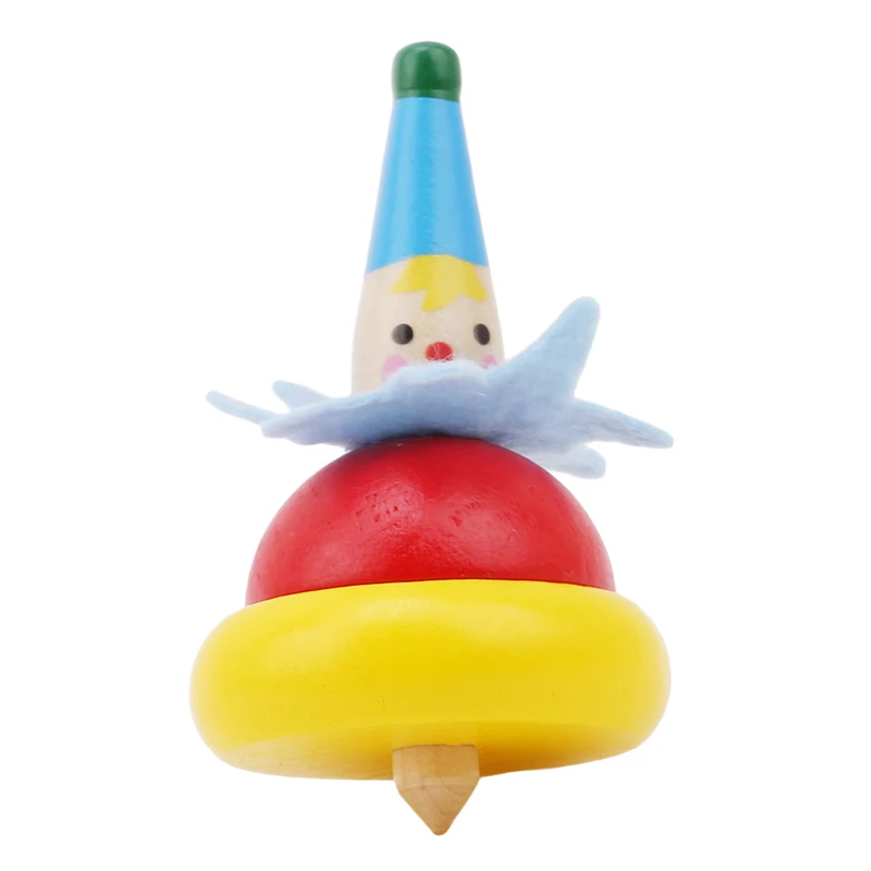 Baby Rotate 2Pcs Wooden Clown Toy Children Tumbler Grow Intelligence Kids Classic Gyro Educational Spinning Top | Игрушки и хобби
