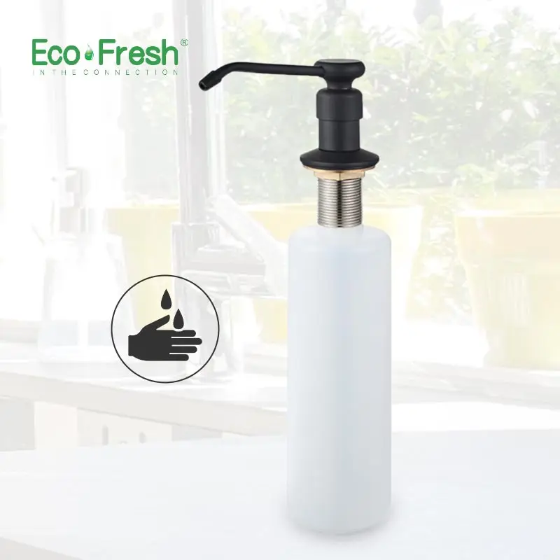 

Ecofresh Liquid Soap Dispenser Stainless Steel & Brass Deck Mounted Kitchen Soap Dispensers Black Built in Counter top Dispenser