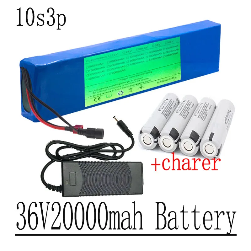 

36V 20AH 18650 Lithium Battery Pack Ff 10S 3P with 15A BMS 200W 250W 350W 500W Electric Motor Bikes / Scooters.