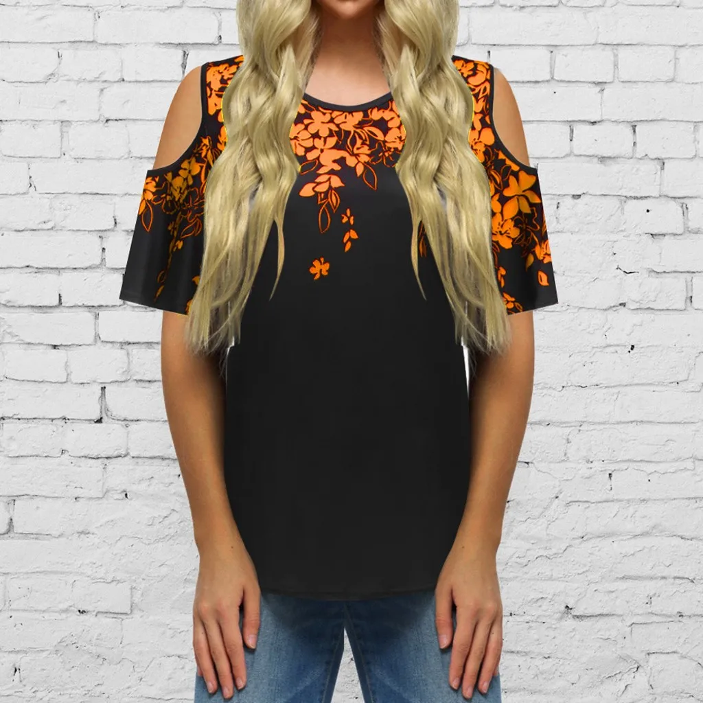 SAGACE футболка Новая женская с круглым вырезом и цветочным принтом Harajuku Kawaii 90s в