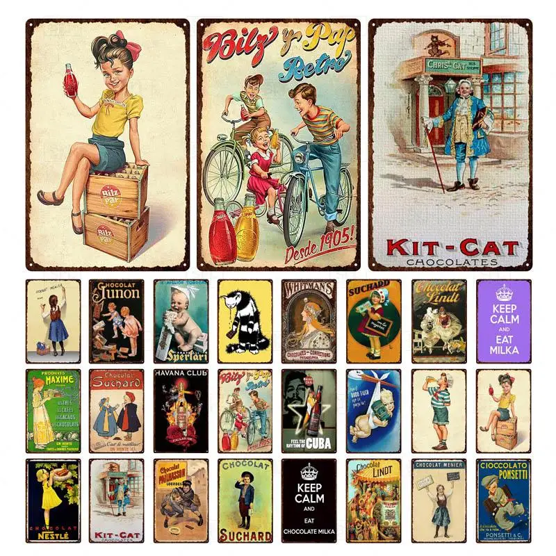 

Tin Sign Kit-Cat Vintage Metal Sign Retro Plaque Sign Metal Wall Art Decor Wall Poster for Bar Club Man Cave Wall Decoration