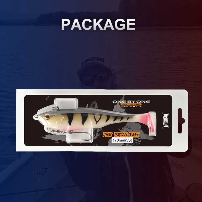 Kingdom High Quality Sinking Soft Baits Swim Shad Fishing Lures 170mm 55g Sensitive T-tail Good Action Saltwater Swimbait Bass