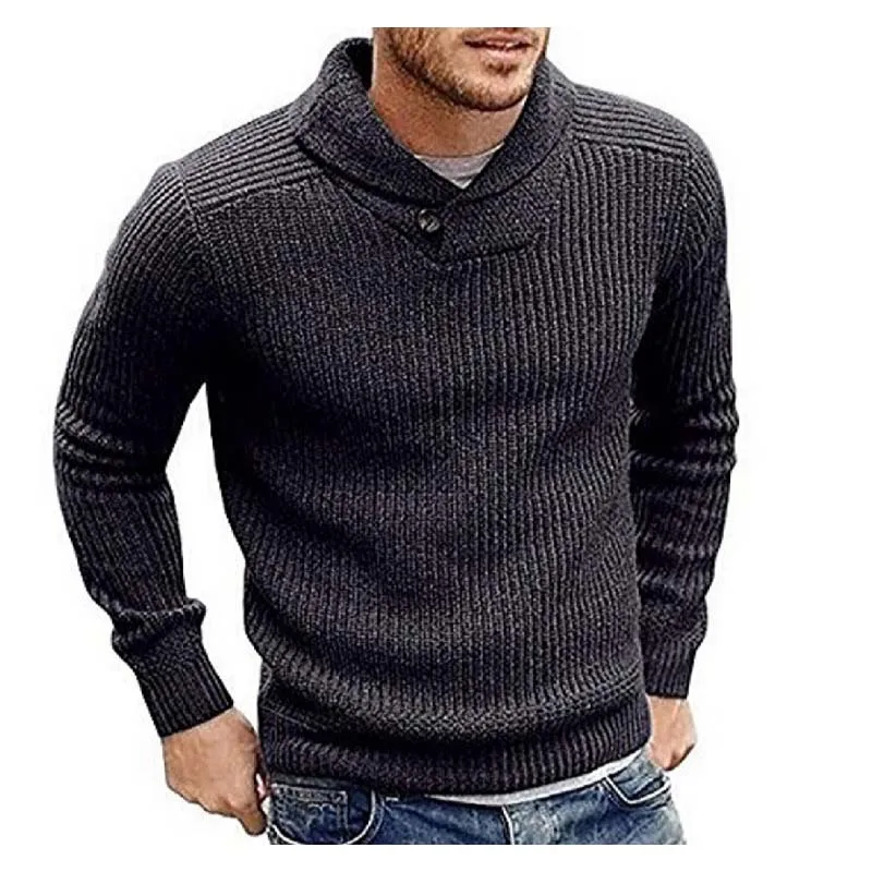 2019 осенний мужской свитер большого размера однотонный пуловер Повседневная