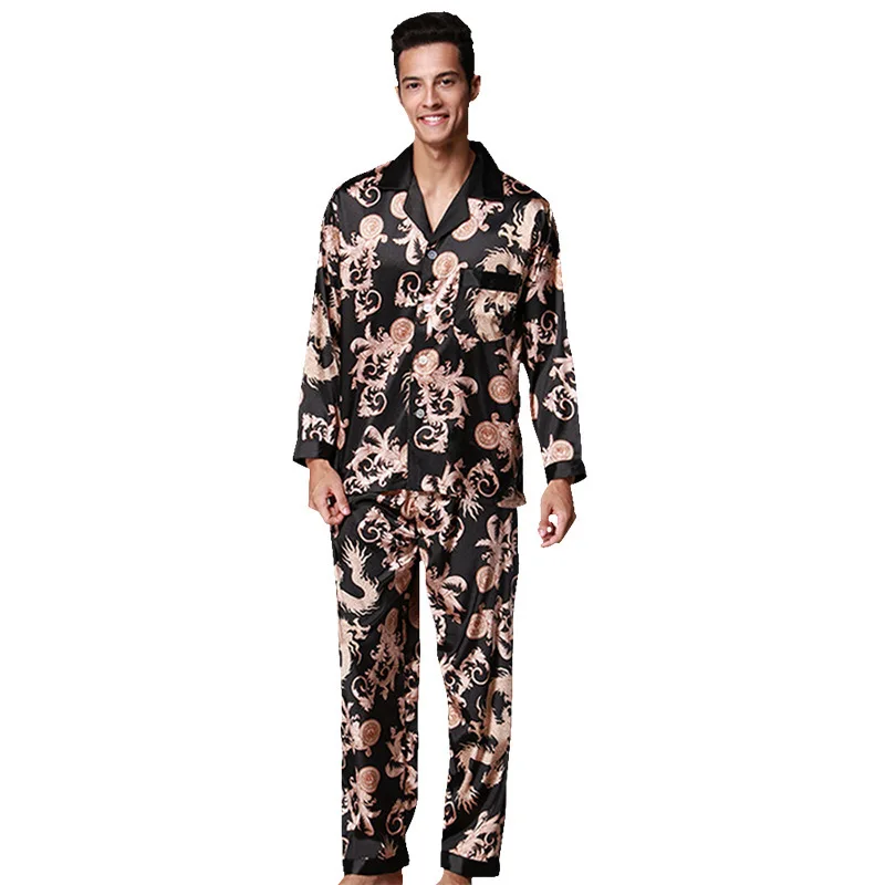 

Mens Silk Satin Pajamas Set Pajama Pyjamas Set Sleepwear Loungewear L,XL,XXL,3XL