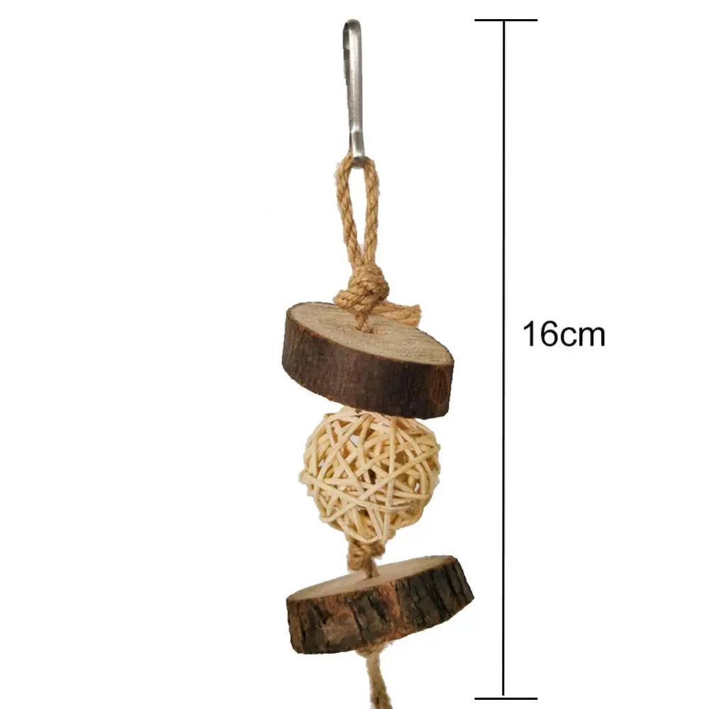 

Pet Hamster Parrot Bird Toy Rattan Ball Molar Biting Wood Strings Bite-resistant Cage Log Color Parrot Entertainment Accessories