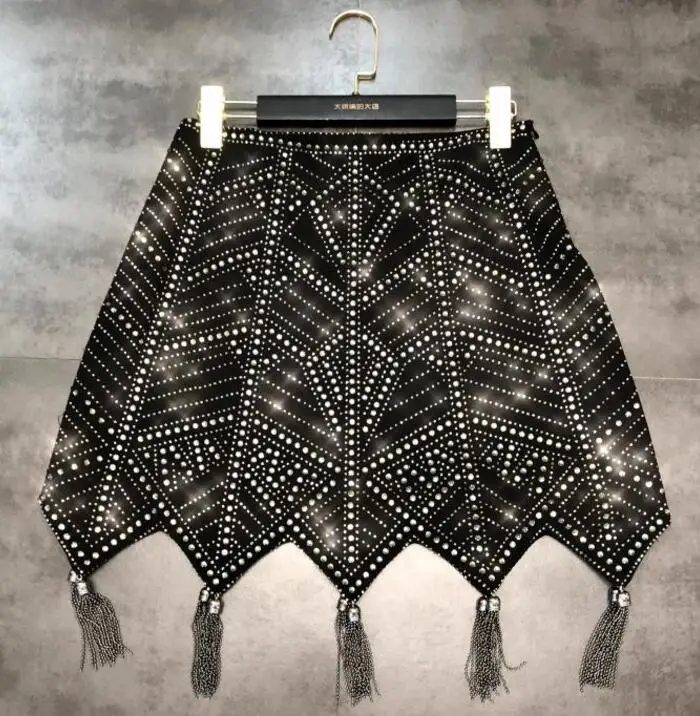 Осень зима 2019 новинка юбка знаменитостей с ромбовидным узором популярная