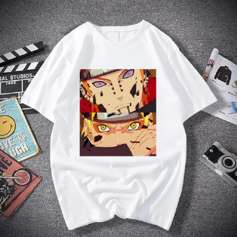 

Fashion Japanese Anime T Shirt Men Sasuke Funny Cartoon T-shirt Casual Cool Streetwear Tshirt Couple Hip Hop Top Tee Male