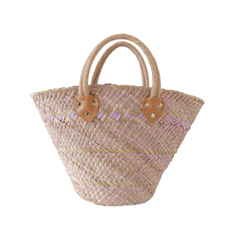 

2021 New High Capacity Weave Straw Rattan Bags for Beautiful Women Beach Handbags and Purses Simple Retro Bag Hot