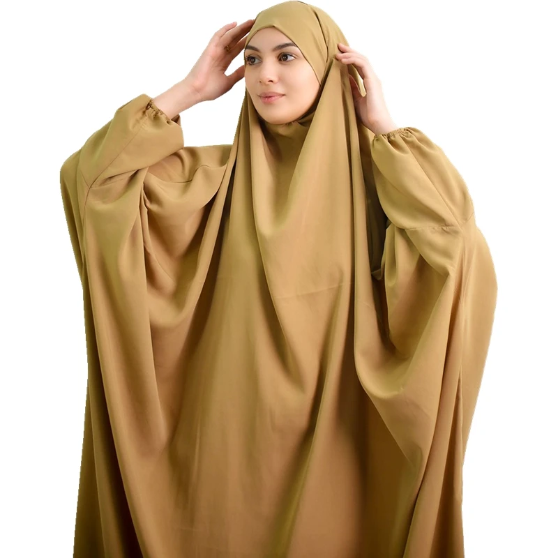 Платье женское длинное с капюшоном, Мусульманский Исламский хиджаб с молитвенным принтом, мусульманский халат, верхняя одежда, кафтан, моли...