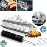 high quality 12in pellet smoker tube stainless steel grill smoker grill perforated mesh smoker filter gadget hot cold smoking