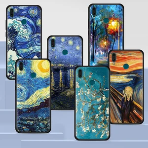 Paintings Starry Night Van Gogh Case for Huawei Y7 Y6 Y9 Prime Y5 2019 Y9s P30 P Smart Z P40 P20 Mat