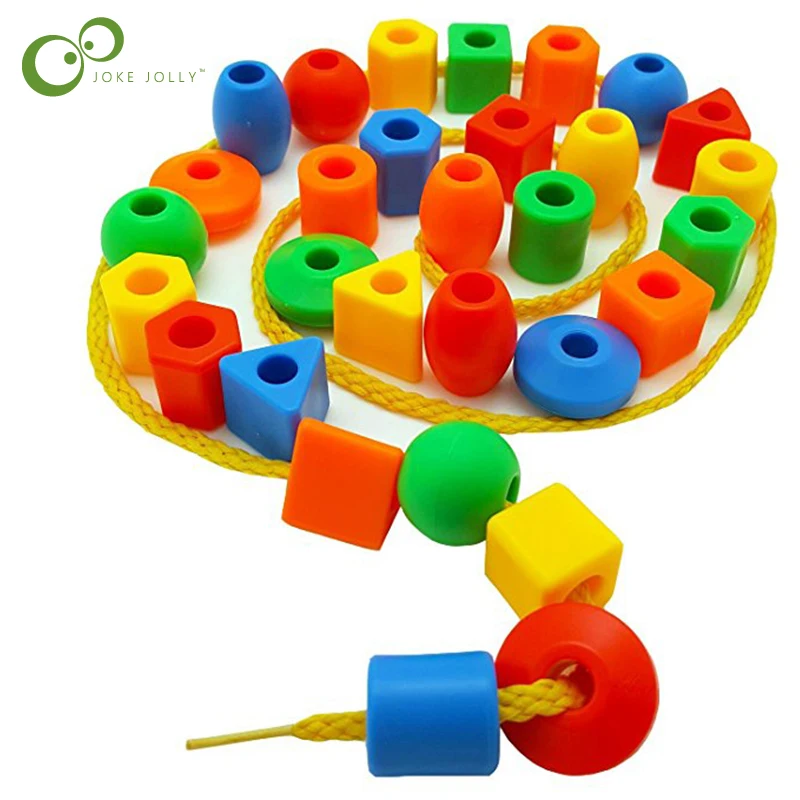 

50pcs Beads Toys Geometric figurebeads Stringing Threading Beads Game Education Toy for Baby Kids Children Crafts Beads Toy