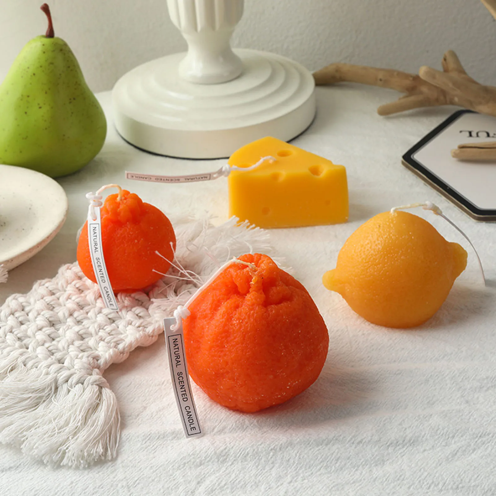 Ароматизированная Свеча из соевого воска с лимоном апельсином сыром