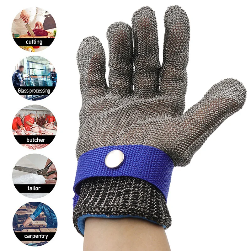 1Pcs Anti-cut Gloves Safety Cut Proof Stab Resistant Stainless Steel Wire Metal Mesh Butcher Protect Meat Cut-Resistant - купить по