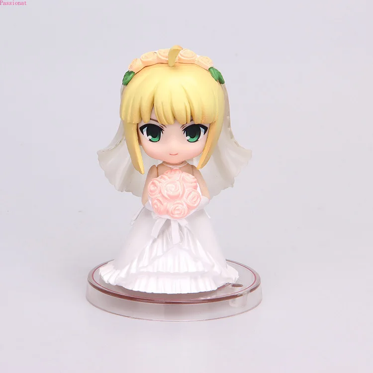 Fate stay night saber свадебное платье Q clay Archer emiya shirou ПВХ Фигурки игрушки Аниме для детей