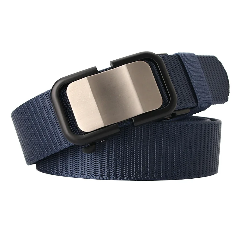 

2021 ins toothless nylon automatic buckle belt men's casual canvas belt breathable all-match jeans designer belt Dropshipping