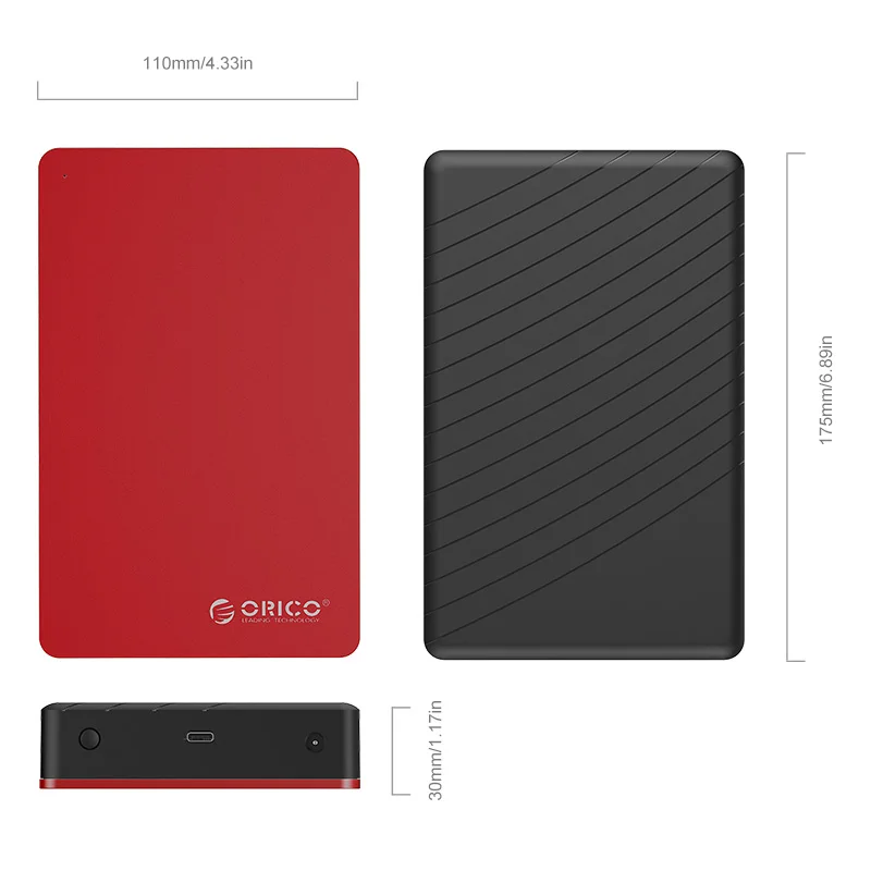 ORICO 3,5 дюйма type-C HDD чехол алюминиевый SATA для USB C внешний жесткий диск Корпус для 8 ТБ HDD SSD с адаптером питания 12 В