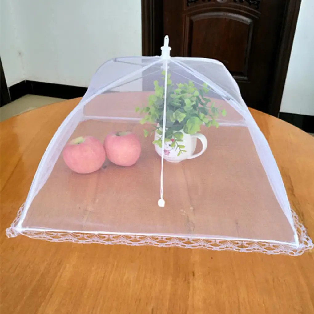 

2 Pcs Folding Food Mesh Cover Tent Home Dining Table Kitchen Counter Meal Vegetable Fruit Umbrella Breathable Insect-proof Food