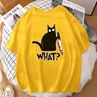 Футболка мужская Killer Black Cat What Surprise, Повседневная модная рубашка в стиле хип-хоп, спортивная одежда в стиле Харадзюку