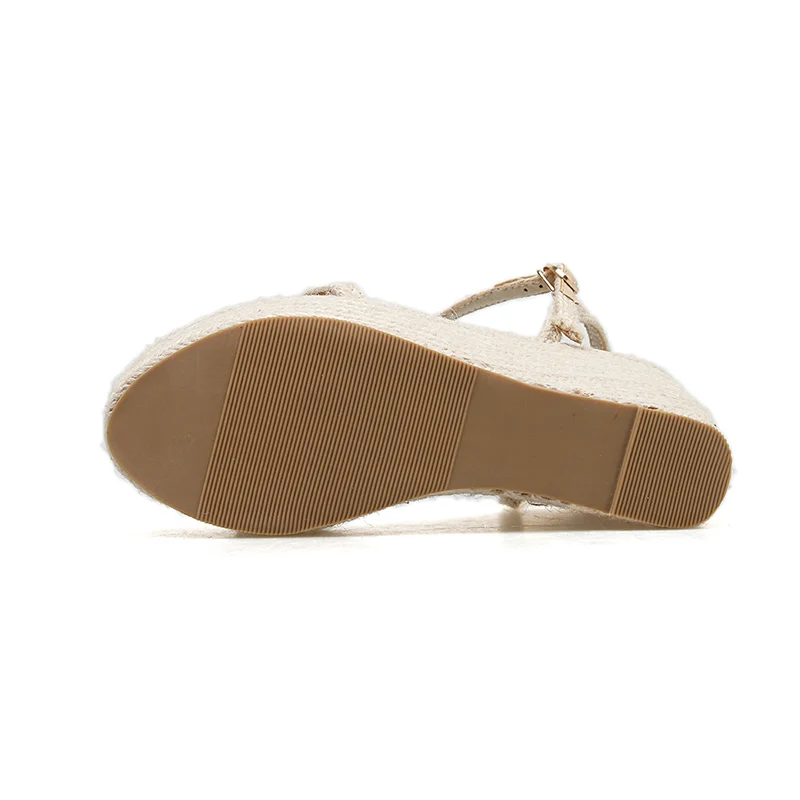 2019 г. женские босоножки на танкетке высоком каблуке 12 5 см м Женская плетеная