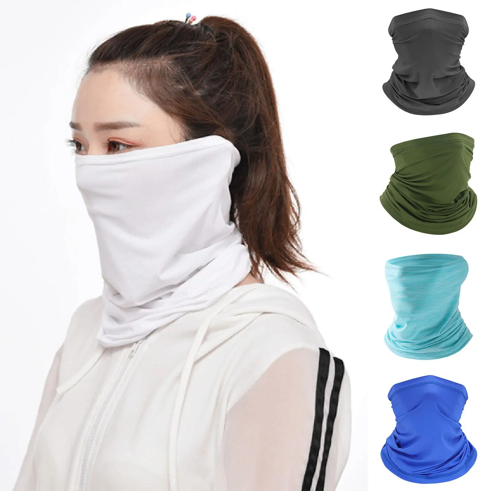 

Man Women Ice Silk Fabric Cycling Head Face Cover Neck Gaiter Tube Beanie Scarf Bandana Outdoor Sports Dustproof Balaclava