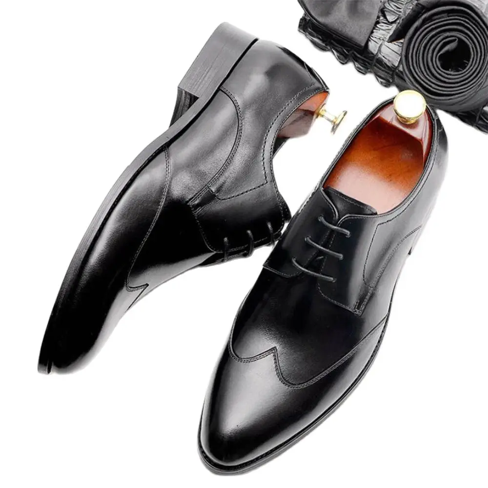 Sipriks мужские туфли из натуральной кожи Wingtip повседневные бордовые элегантные