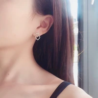 Aazuo 18K Pure White Gold Fashion Jewelry Real Diamonds H SI Lovly Heart Stud Earring Party Fine Jewelry Hot Sell