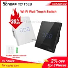Умный настенный сенсорный выключатель Itead SONOFF TX T2T3 EU 433 МГц RF WiFi, стеклянная панель, дистанционное управление через приложение e-WeLink, работает с Alexa