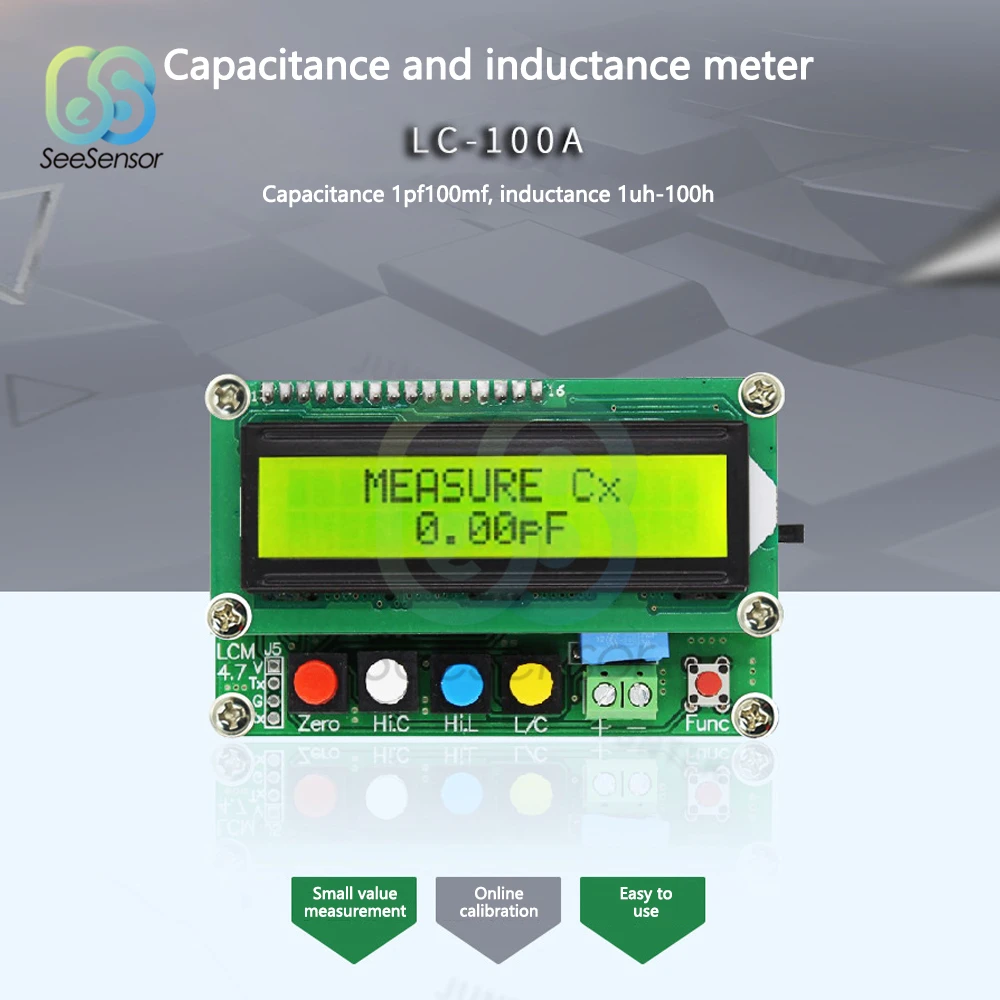Измеритель емкости и индуктивности LC100-A тестер er с ЖК дисплеем диапазон частот 1