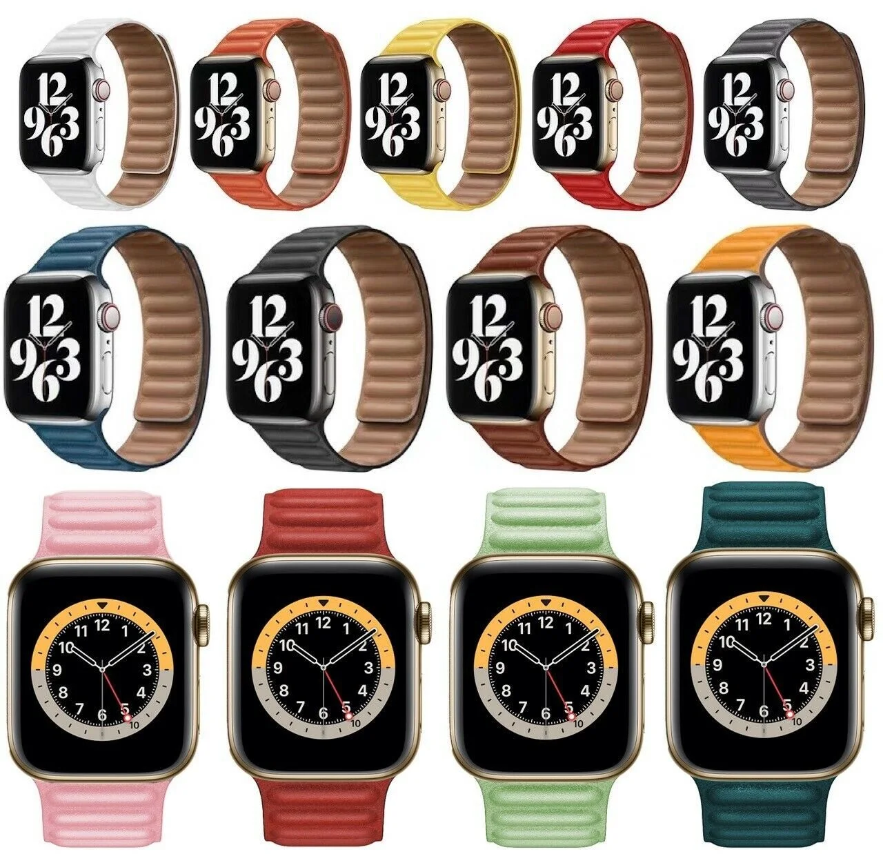 

Сменный кожаный ремешок для Apple Watch Series 7 SE 6 5 4 3