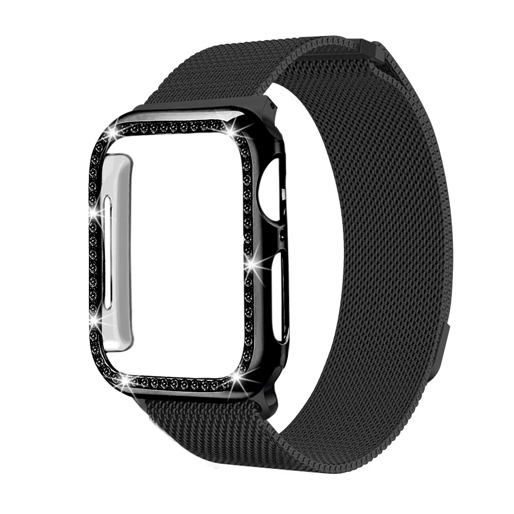 Чехол+ ремешок для Apple Watch 5 ремешок 44 мм 40 мм iWatch ремешок 42 мм 38 мм Миланская Петля Браслет ремешок для Apple watch 4 3 2 1