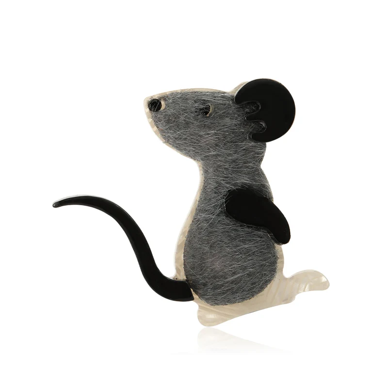 Mouse Funmor животные Броши с изображением мыши искусственная кожа акриловые Заколки для женщин мужчин пуловер нагрудные аксессуары ежедневно Orna мужчин ts Corsage - Окраска металла: Mouse