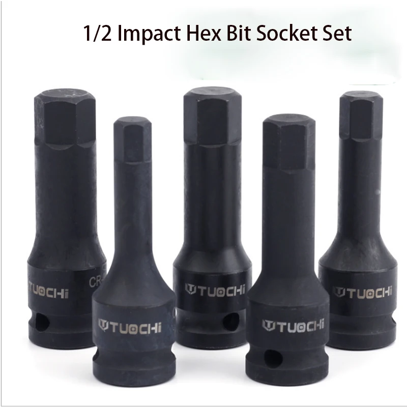 

1/2" Dr Hex Driver Impact Bit Socket Set CR-MO Screwdriver Bits Set H4-H22 Adapter Head for Torque Spanner Ratchet Socket Wrench