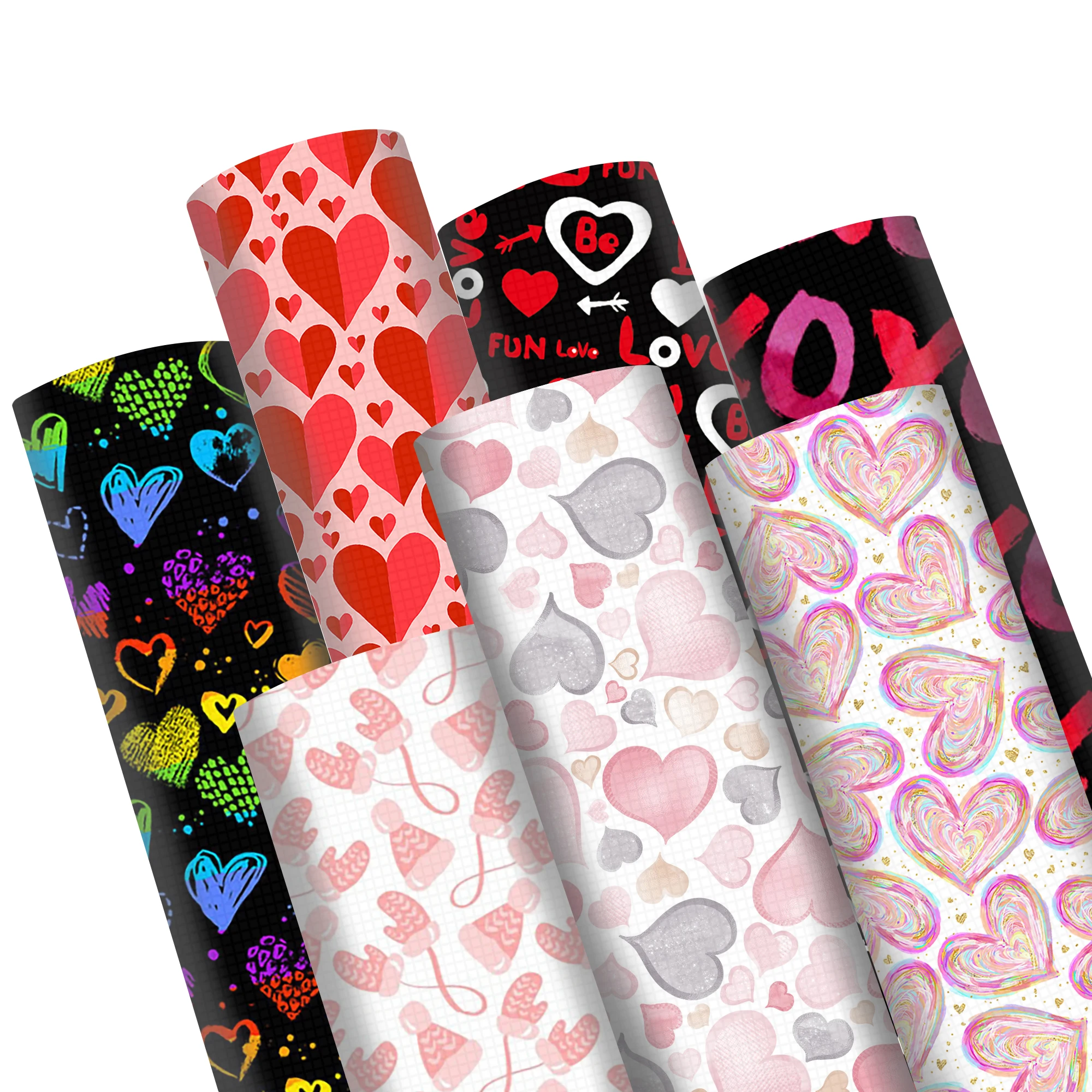 20*33 см День Святого Валентина сердце искусственная кожа ткань для бантов ремесла