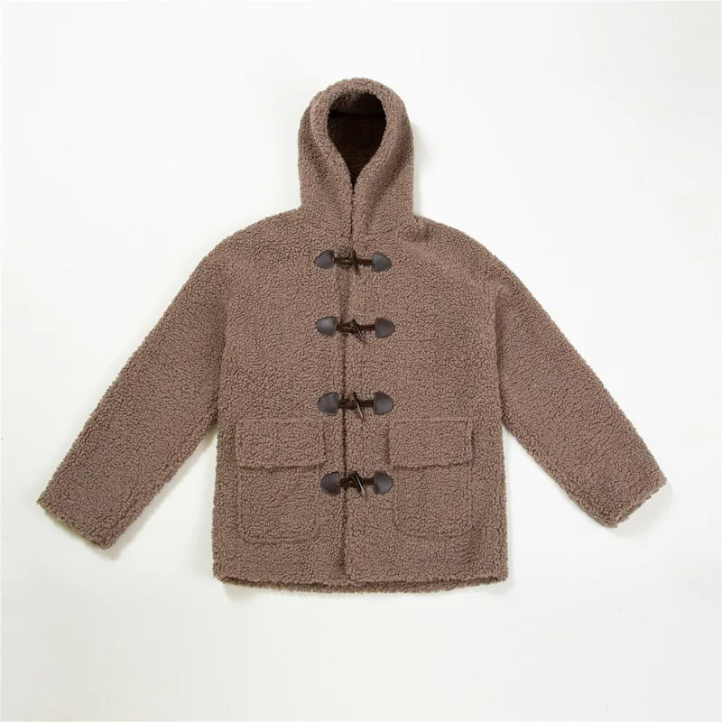 

Winter Thick Lamb Fur Jacket Men's Parka Warm Fashion Retro Casual Hooded Coat Men Clothes Loose Korean Couple Short Coat S-2XL