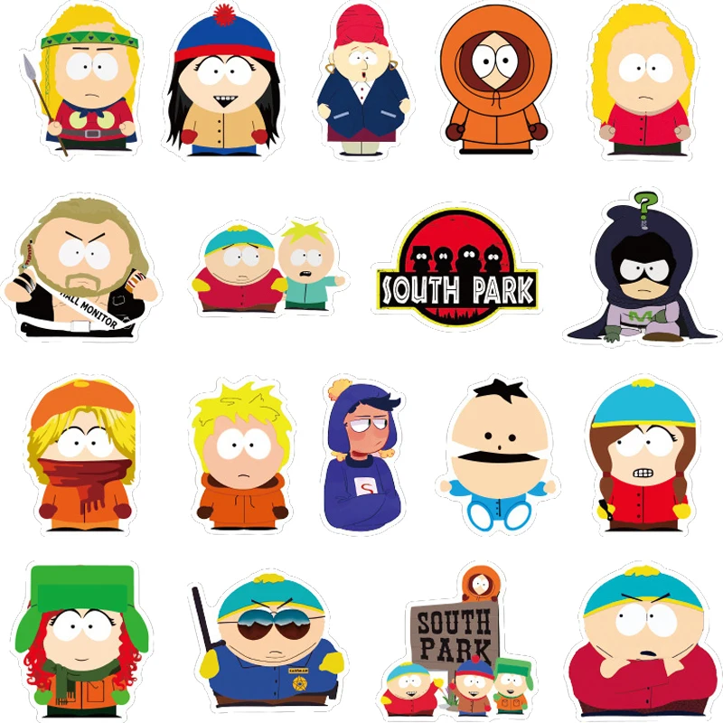 Pegatinas de dibujos animados SouthPark para ordenador port&aacute;til, calcoman&iacute;as impermeables para guitarra, equipaje, monopat&iacute;n, nevera, 10/30/50 Uds.-3