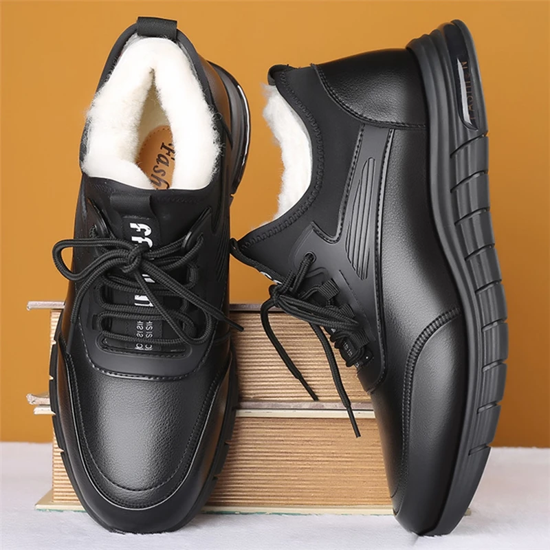 

Super Warm Men's Shoes Leather Shoes Brand Wool Winter British Shoes Black Brown Man Casual Shoes Sneakers Zapatillas Hombre