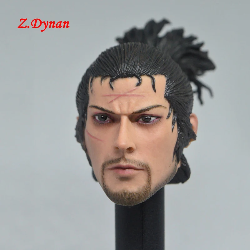 

In Stock New 1/6 Male Figure Accessory Japanese Samurai Miyamoto Musashi Head Carved Sculpt Accessory Model for 12'' Body
