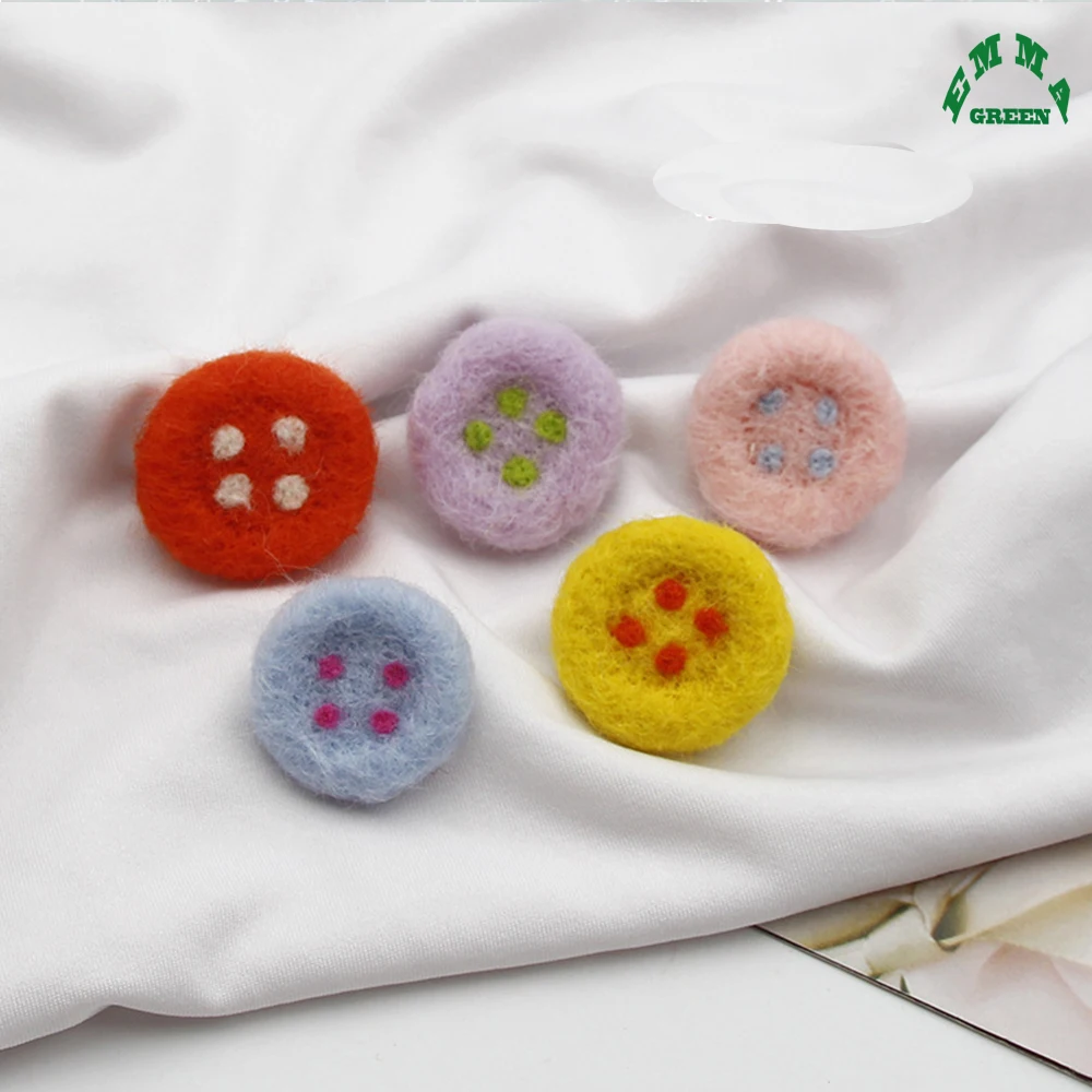 Wool Felt Balls Round Button Wool Felt Balls 10pcs Colorful Poms Ball Crafts For DIY Decoration Sewing Supplies