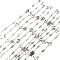 silver color womens stainless steel bracelets with ball round beads chain bracelet for women jewelry 21cm8 28 long 1 piece
