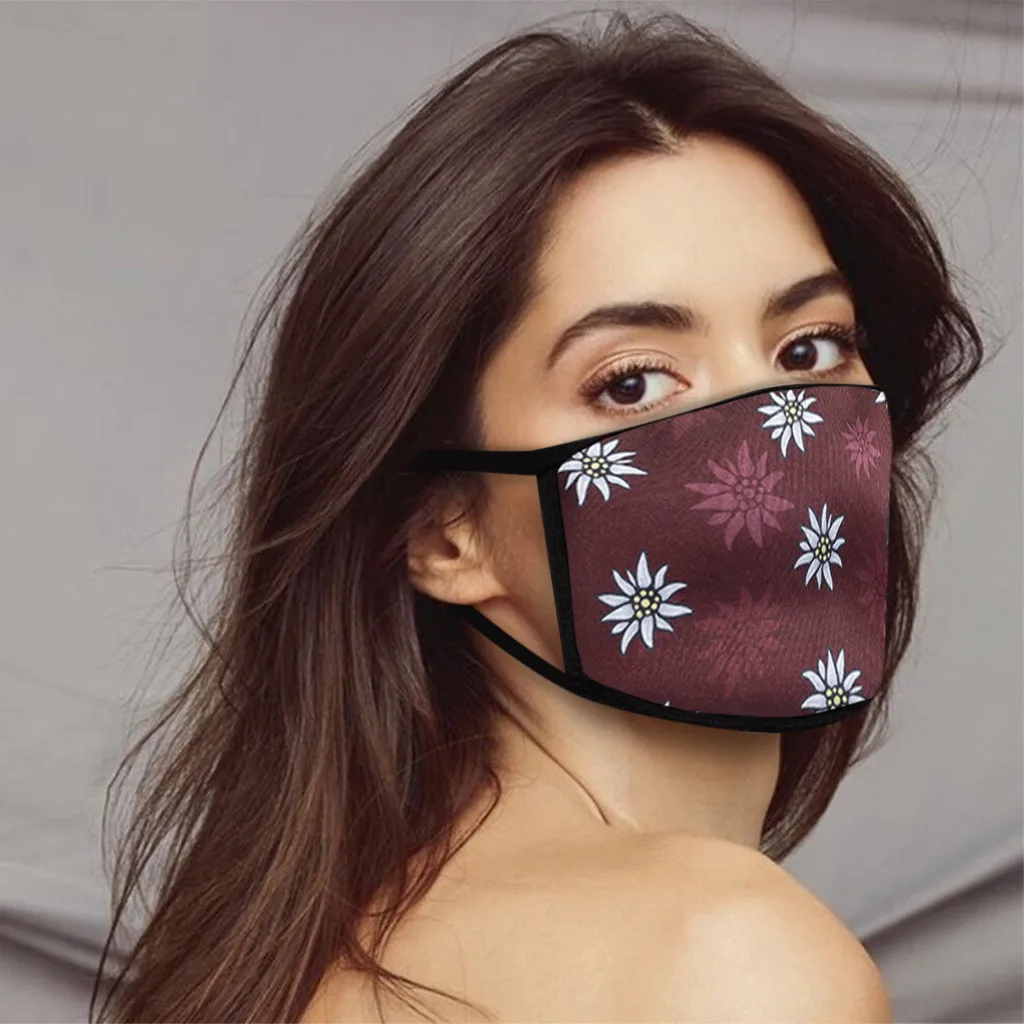 Летняя тонкая хлопковая маска промытая и вышитая от солнца для рта лица моющаяся