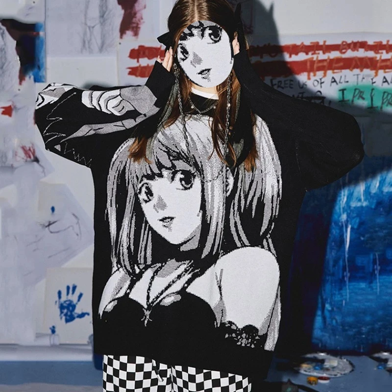 

Женский трикотажный свитер, униформа, костюм аниме «Death Note Misa Amane», костюм для косплея, свободные свитера, Одежда большого размера, костюмы