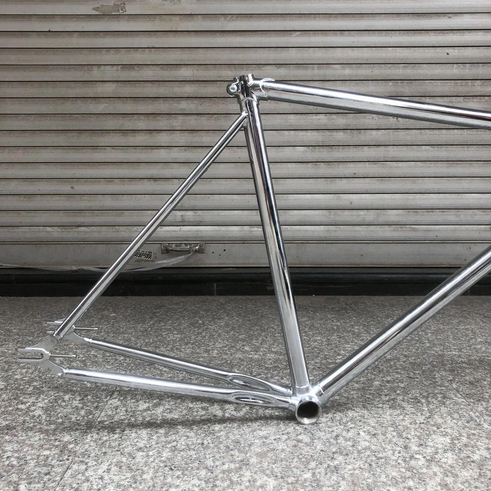 700C bicicleta fixie gear велосипедная Рама с серебряным покрытием винтажная велосипедная Рама 52 см односкоростная велосипедная Рама из стали с вилкой