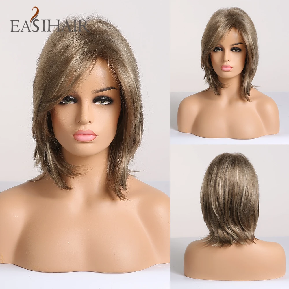 EASIHAIR короткие синтетические парики для женщин блонд Боба многослойные