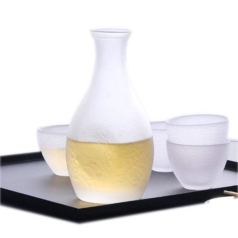 

Classic Glass Hip Flask Set Handmade Japanese Style Household Sake Pot Light Luxury Flasque Alcool Table Supplies EJ50HF