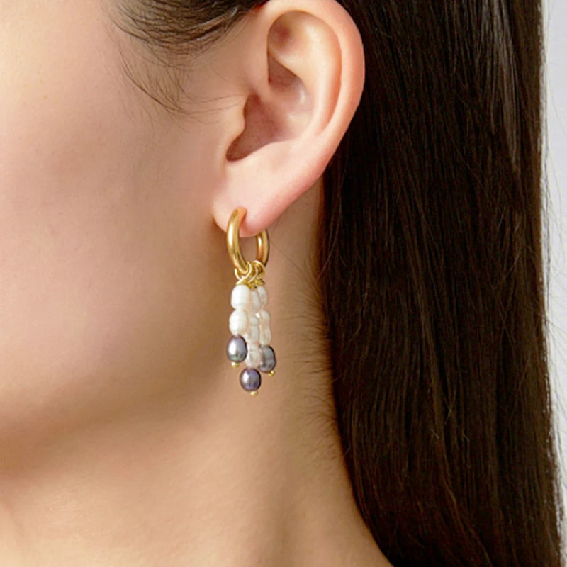Элегантные женские темпераментные жемчужные серьги DM яркие изысканные висячие