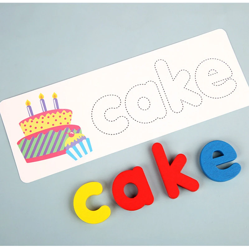 Деревянные буквы алфавита Обучающие карты детская головоломка слова для