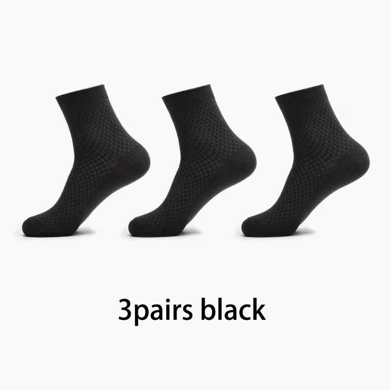 3pairs black 5 пар/лот, хлопковые мужские носки, синие высокие носки, носки-башмачки с якорем и звездой, мягкие забавные носки, повседневные носки, мужские Чулочные изделия - Цвет: 3pairs black