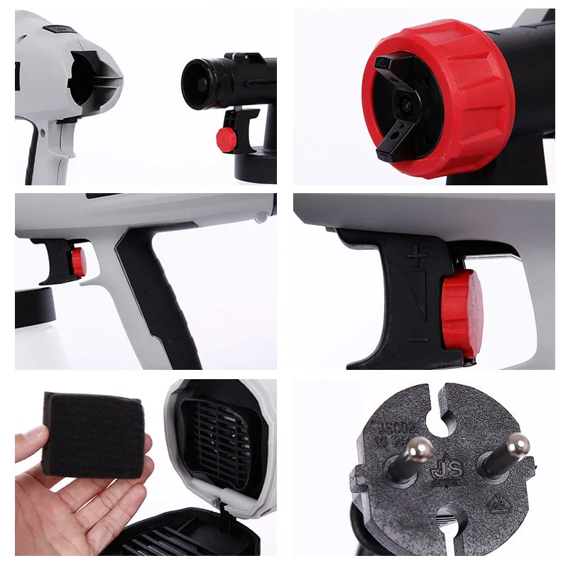 

Spray Gun 400W 220V/110V High Power Home Electric Paint Sprayer 1.3/1.8/2.6mm Nozzle Easy Spraying Clean Perfect for Beginner