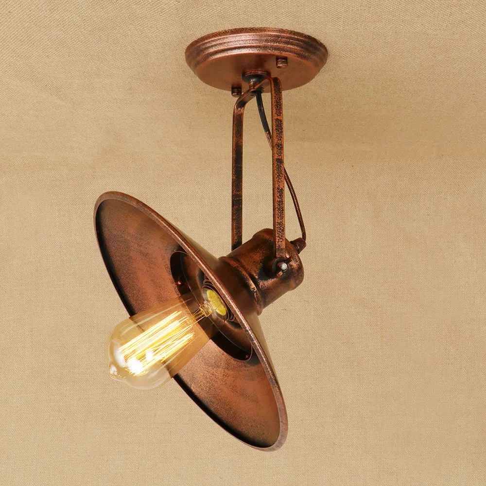 Винтажная Регулируемая потолочная лампа черного/ржавчины в стиле лофт